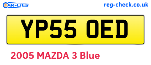 YP55OED are the vehicle registration plates.