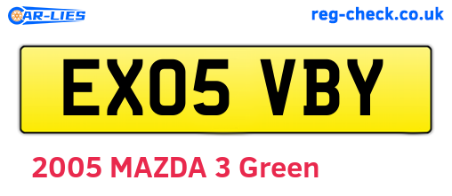 EX05VBY are the vehicle registration plates.