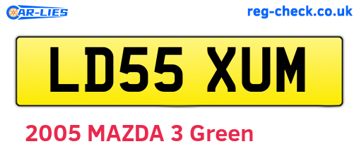 LD55XUM are the vehicle registration plates.