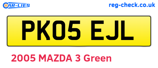 PK05EJL are the vehicle registration plates.