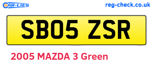 SB05ZSR are the vehicle registration plates.