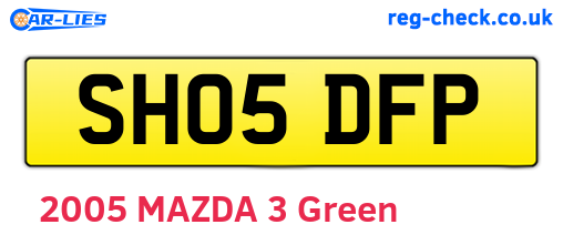 SH05DFP are the vehicle registration plates.