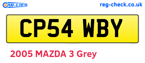 CP54WBY are the vehicle registration plates.