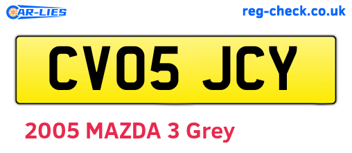 CV05JCY are the vehicle registration plates.