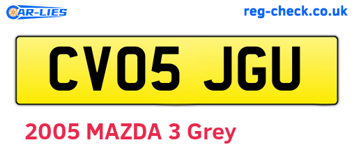 CV05JGU are the vehicle registration plates.