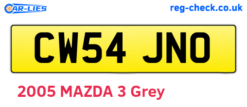 CW54JNO are the vehicle registration plates.