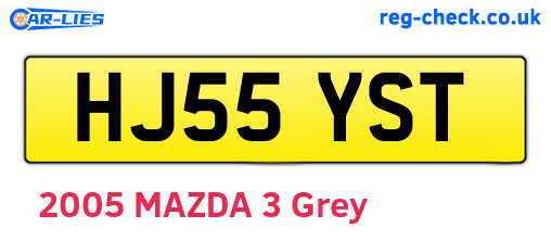 HJ55YST are the vehicle registration plates.