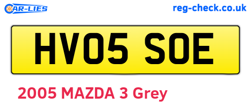 HV05SOE are the vehicle registration plates.