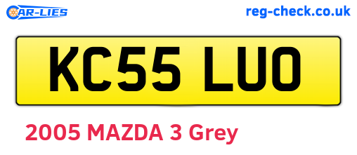 KC55LUO are the vehicle registration plates.