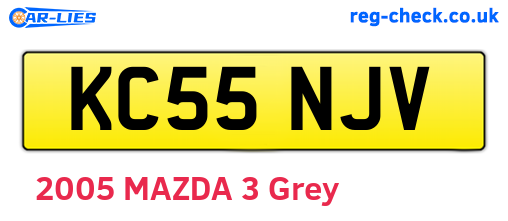 KC55NJV are the vehicle registration plates.