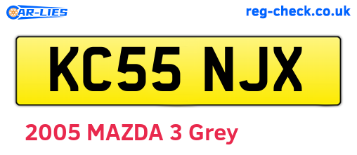 KC55NJX are the vehicle registration plates.
