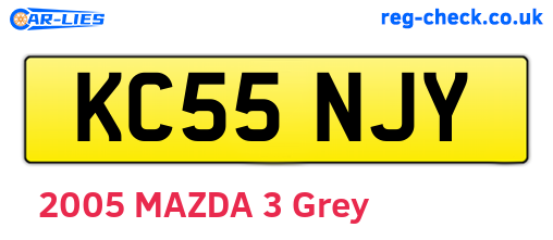 KC55NJY are the vehicle registration plates.