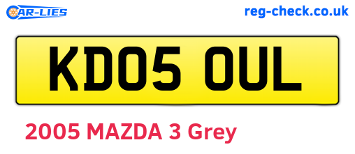 KD05OUL are the vehicle registration plates.