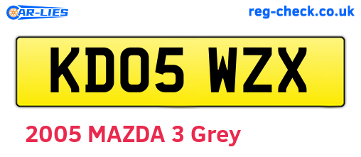 KD05WZX are the vehicle registration plates.