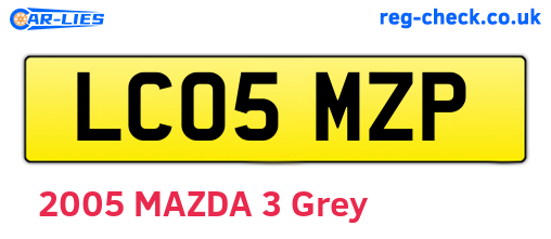 LC05MZP are the vehicle registration plates.