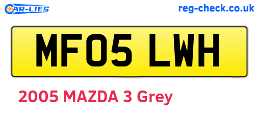 MF05LWH are the vehicle registration plates.