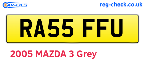 RA55FFU are the vehicle registration plates.