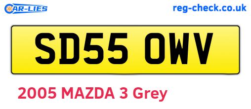 SD55OWV are the vehicle registration plates.