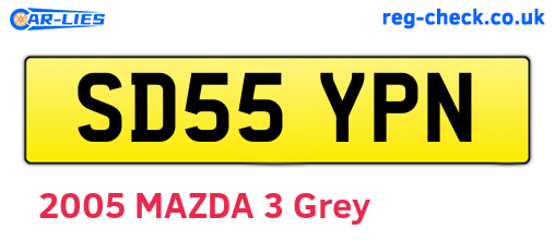 SD55YPN are the vehicle registration plates.