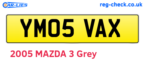 YM05VAX are the vehicle registration plates.