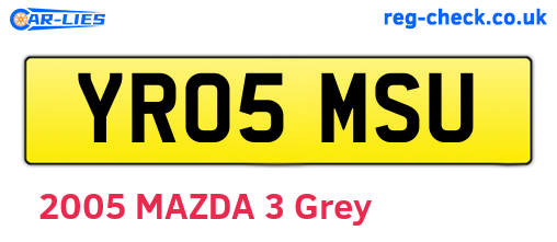 YR05MSU are the vehicle registration plates.