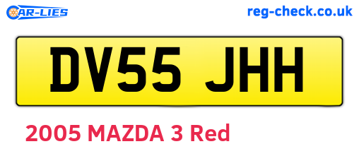 DV55JHH are the vehicle registration plates.