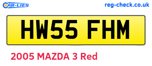 HW55FHM are the vehicle registration plates.