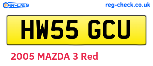 HW55GCU are the vehicle registration plates.