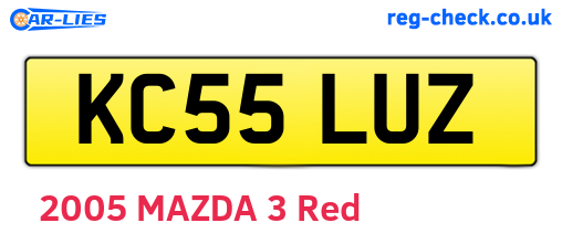 KC55LUZ are the vehicle registration plates.