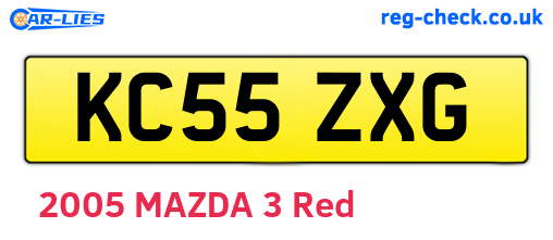 KC55ZXG are the vehicle registration plates.