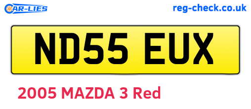 ND55EUX are the vehicle registration plates.