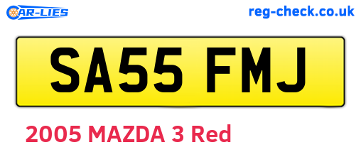SA55FMJ are the vehicle registration plates.