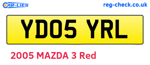 YD05YRL are the vehicle registration plates.