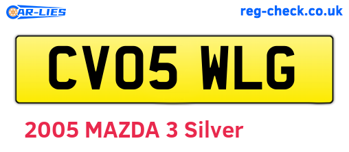 CV05WLG are the vehicle registration plates.