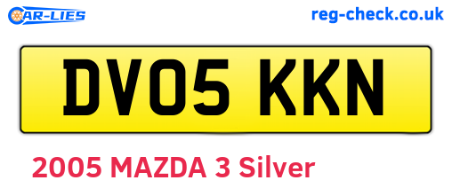DV05KKN are the vehicle registration plates.