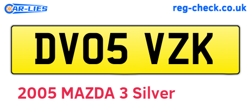 DV05VZK are the vehicle registration plates.