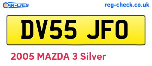DV55JFO are the vehicle registration plates.