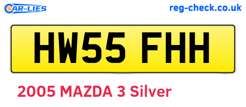 HW55FHH are the vehicle registration plates.