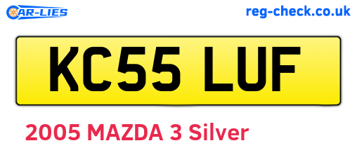 KC55LUF are the vehicle registration plates.