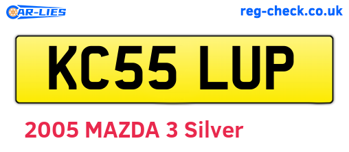 KC55LUP are the vehicle registration plates.