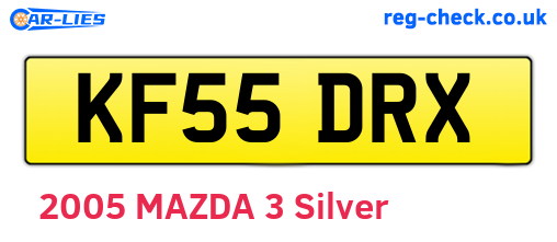 KF55DRX are the vehicle registration plates.