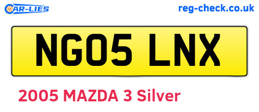 NG05LNX are the vehicle registration plates.