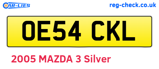 OE54CKL are the vehicle registration plates.