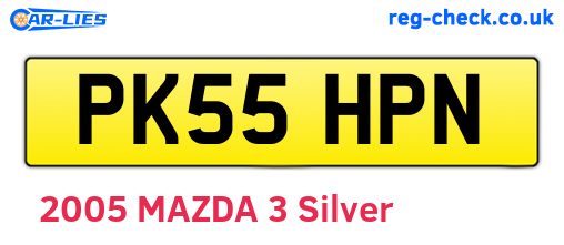 PK55HPN are the vehicle registration plates.
