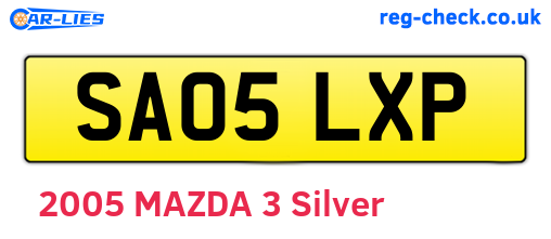 SA05LXP are the vehicle registration plates.