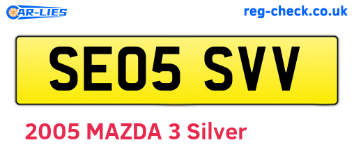 SE05SVV are the vehicle registration plates.