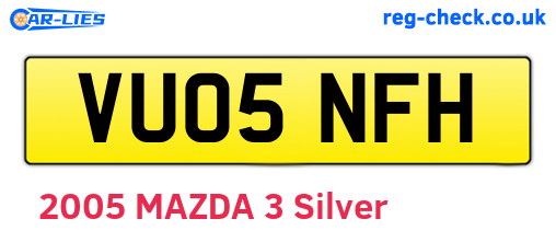 VU05NFH are the vehicle registration plates.