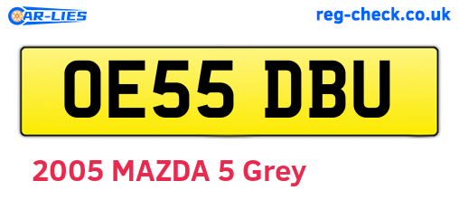 OE55DBU are the vehicle registration plates.