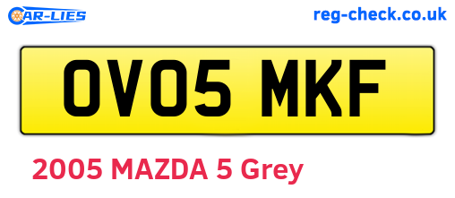 OV05MKF are the vehicle registration plates.