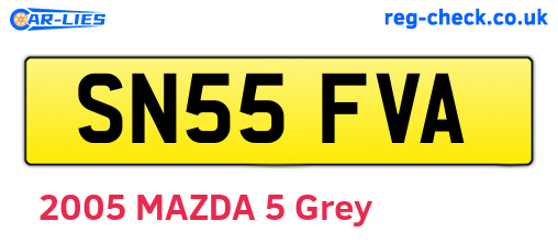 SN55FVA are the vehicle registration plates.